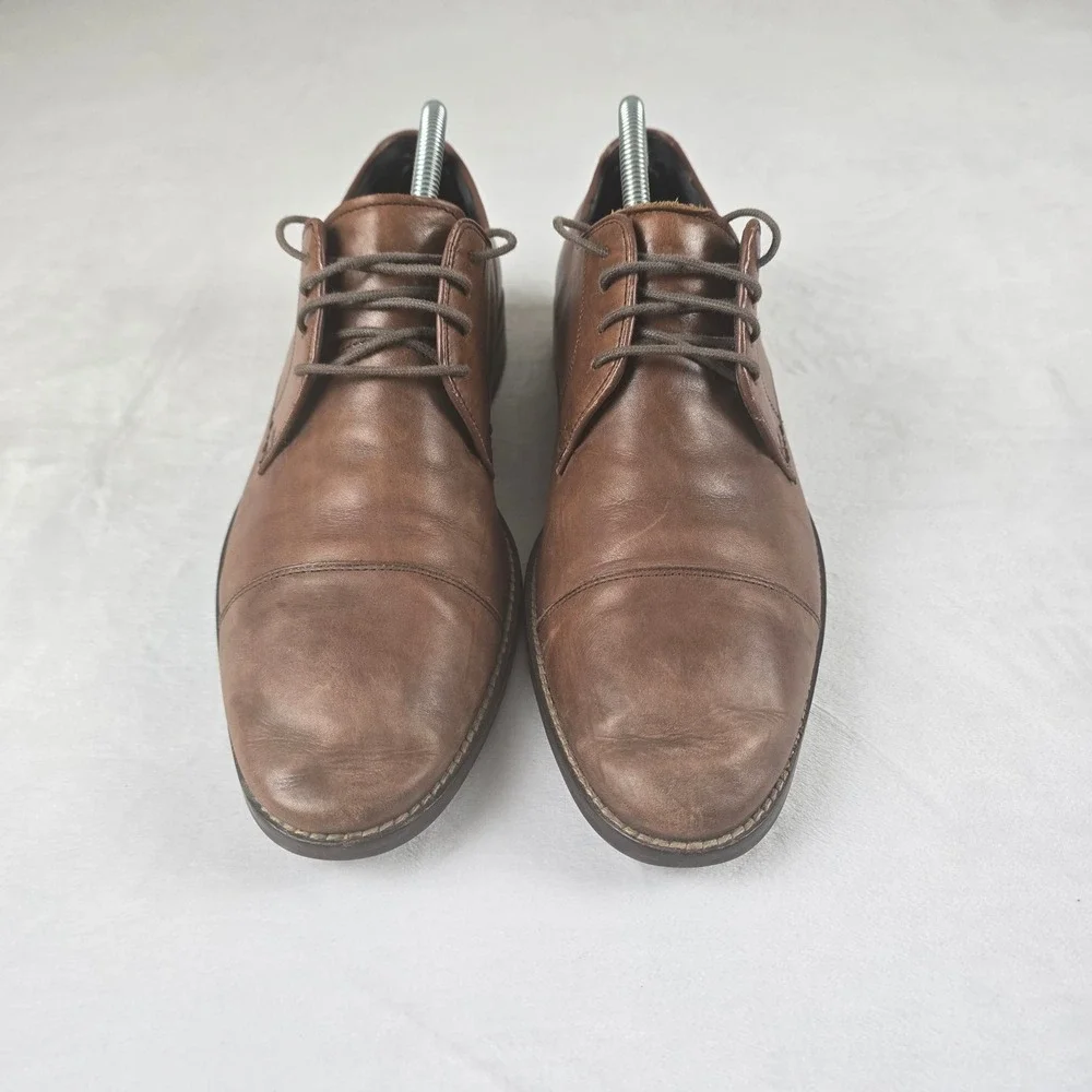 Cole Haan Mens 8.5 W Brown Leather Cap Toe Derby Dress‎ Shoes
